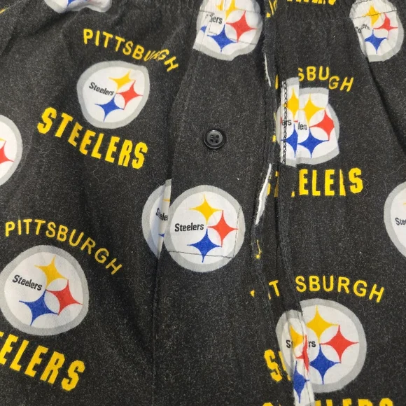 Men's Reebok Pittsburgh Steelers Sleep Pants S Black Yellow - Picture 2 of 5